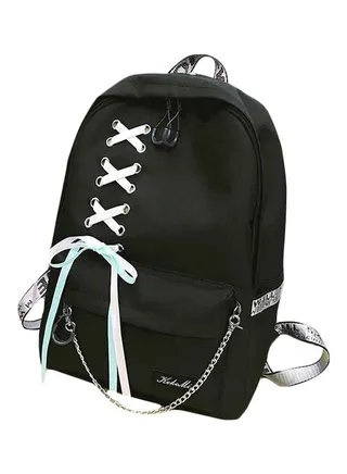 Lace Design Backpack Black/White 