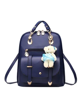 Bear Pendant Backpack Navy 