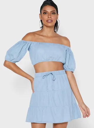 Elasticated Hem Crop Top 