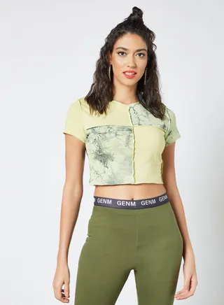 Tie Dye Crop Top Green 