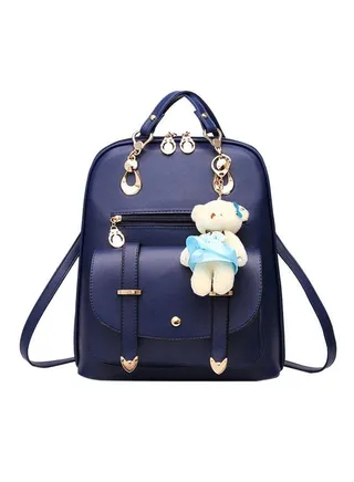 Bear Pendant Backpack Navy 