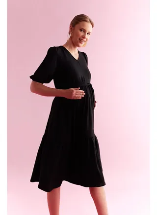 Woman Short Sleeve Maternity Dress 