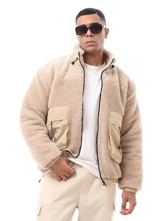 Solid Fur Long Sleeves Coziness Jacket 