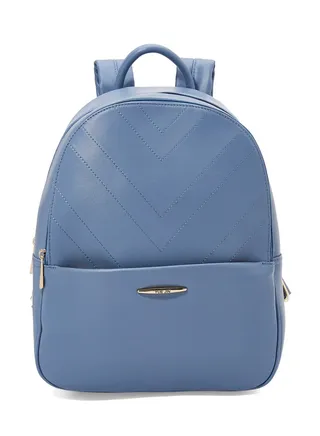 Faux Leather Backpack Blue 