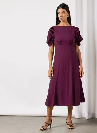 Panelled Tea Dress Purple 