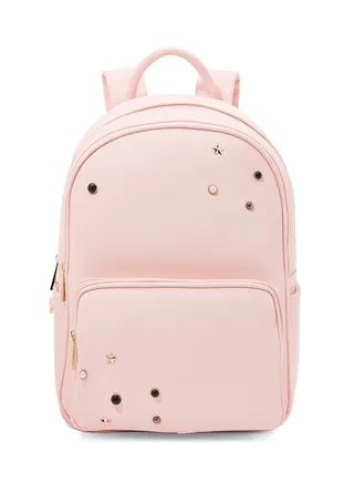 Faux Leather Backpack Pink 