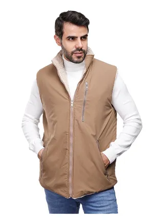 Coup Regular Fit Pump Vest For Men Color Cafe 