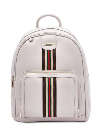 Faux Leather Fashion Backpack Grey 
