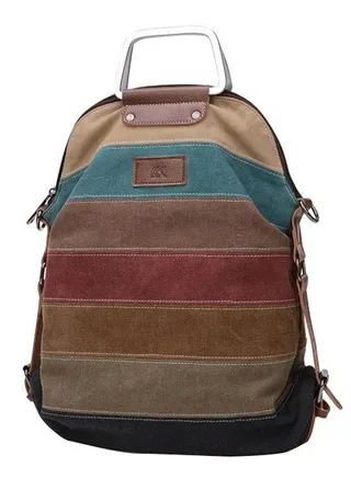 Retro Shoulder Backpack Bag Multicolour 