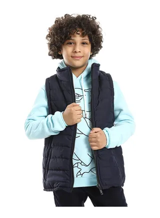 Sleeveless Zipper Closure Boys Vest 