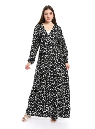 Women Tiger Casual Dress With Belt 
