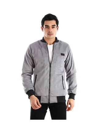 Mens Chmois Jacket With Zipper Silver 