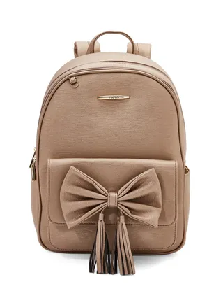 Faux Leather Backpack Gold 