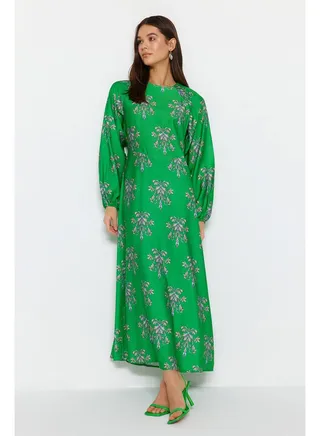 Woman Modest Dress Green 