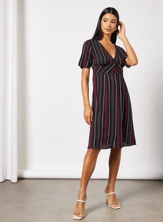 Short Sleeve Midi Dress Multi 