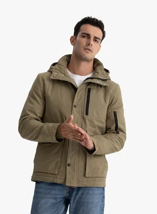 Jacket Gabardine Men's - Head Cove - Sleeve Zippers - BROWN 