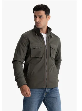 Jacket Gabardine Stylish Men's With Collar Water Proof 