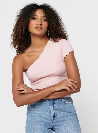 One Shoulder Crop Top 