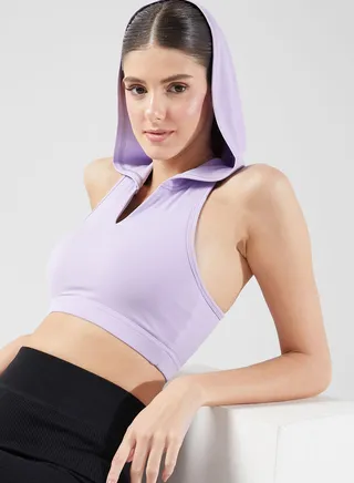 Athletic Top With Hood Detail