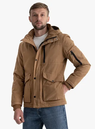 Jacket Gabardine Men's - Head Cove - Sleeve Zippers - BROWN 