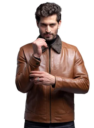 Top leather (v1) Men's Genuine lambskin Leather Jacket Premium Quality 10 years Warranty 