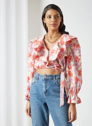 Floral Print Crop Top Multicolour 