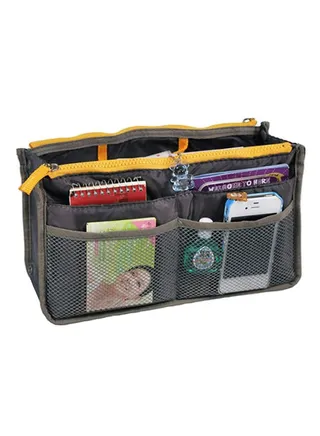 13 Pocket Hand Bag Organizer Grey 