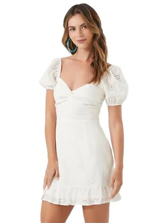 Eyelet Sweetheart Mini Dress 