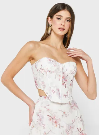 Bandeau Floral Bustier 