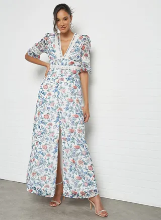 Floral Print Maxi Dress Multicolour 