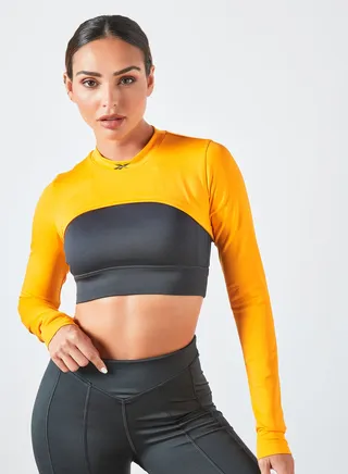 MYT Long Sleeve Crop Top Yellow 
