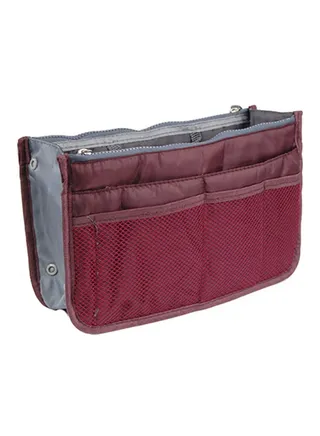 13 Pocket Hand Bag Organizer Wine Red 