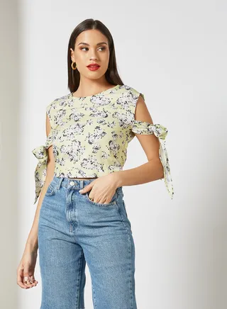 Printed Crop Top Multicolour 