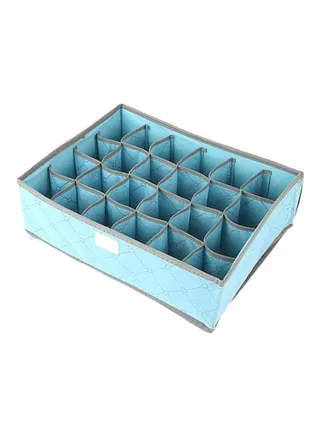 Storage Box Case Socks Ties Underwear Container Organizer With Lid Blue/Grey 