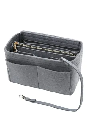 Purse Organizer Insert for Handbags Felt Bag Tote Shaper With Zippers Thicken and Portable Handbag in Speedy Neverfull Grey 
