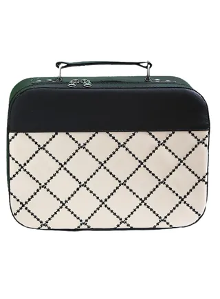 Travel Makeup Bag, Portable Large Capacity Cosmetic Organizer Storage Bag with Jewelry Handle, PU Leather Cosmetic Box, Waterproof Travel Cosmetic Bag 