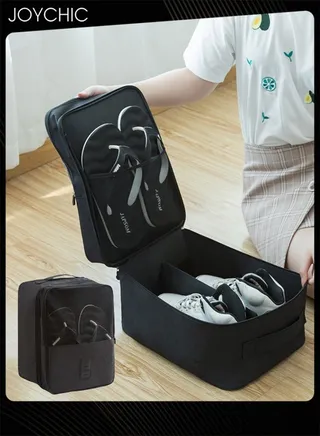Shoe Bags for Travel Holds 3 Pair of Shoes Storage Organizer Travel Bag for Packing Travel Essentials for Flying Carry on Luggage Travel Accessories Black 