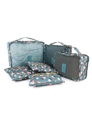 6-Piece Nylon Travel Cosmetics Organiser Bags Set 