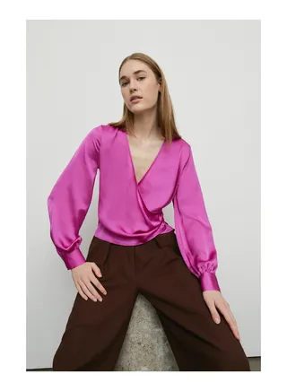 Satin Wrap Top 