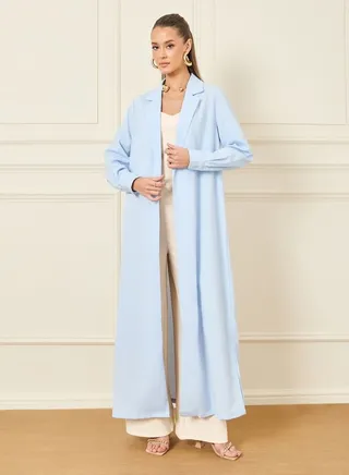 Notch Lapel Collar Tailored Regular Fit Maxi Kimono 