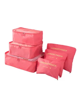 5-Piece Luggage Travel Organizer Bag Set Red 