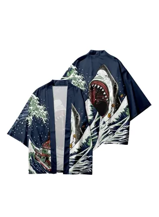 Summer Feather Weaving Ethnic Style Kimono 3D Digital Printing Casual Sports Cloak 
