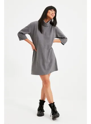 Dress - Gray - Shift 