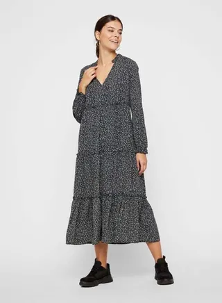 Polyester Midi Dress Black 
