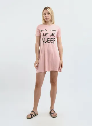 Sleepshirt Cotton Short Sleeves Printed 