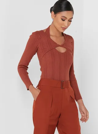 High Leg Cut Out Detail Body 