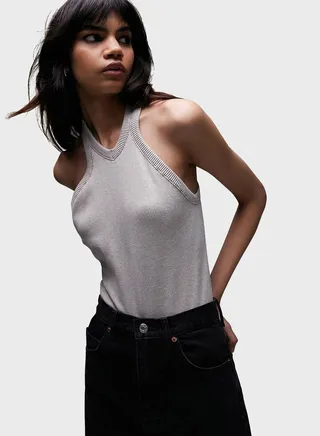 V-Neck Ribbed Bodysuit 