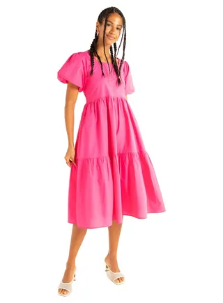 POPLIN MIDI DRESS 
