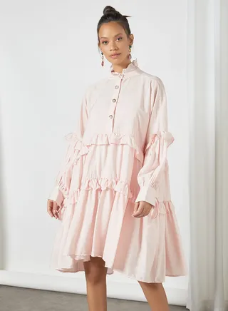 Oversized Midi Dress Pink 