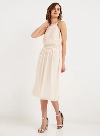 Hale Midi Dress Beige 